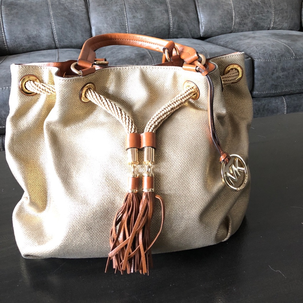 Gold Michael Kors purse